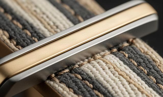アクセサリーの金属と織り目を近距離で写した質感重視の商品写真